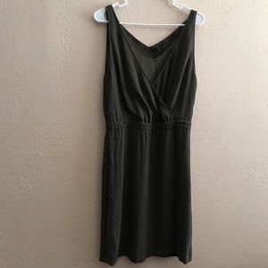 Eileen Fisher V-Neck Olive Mini Dress